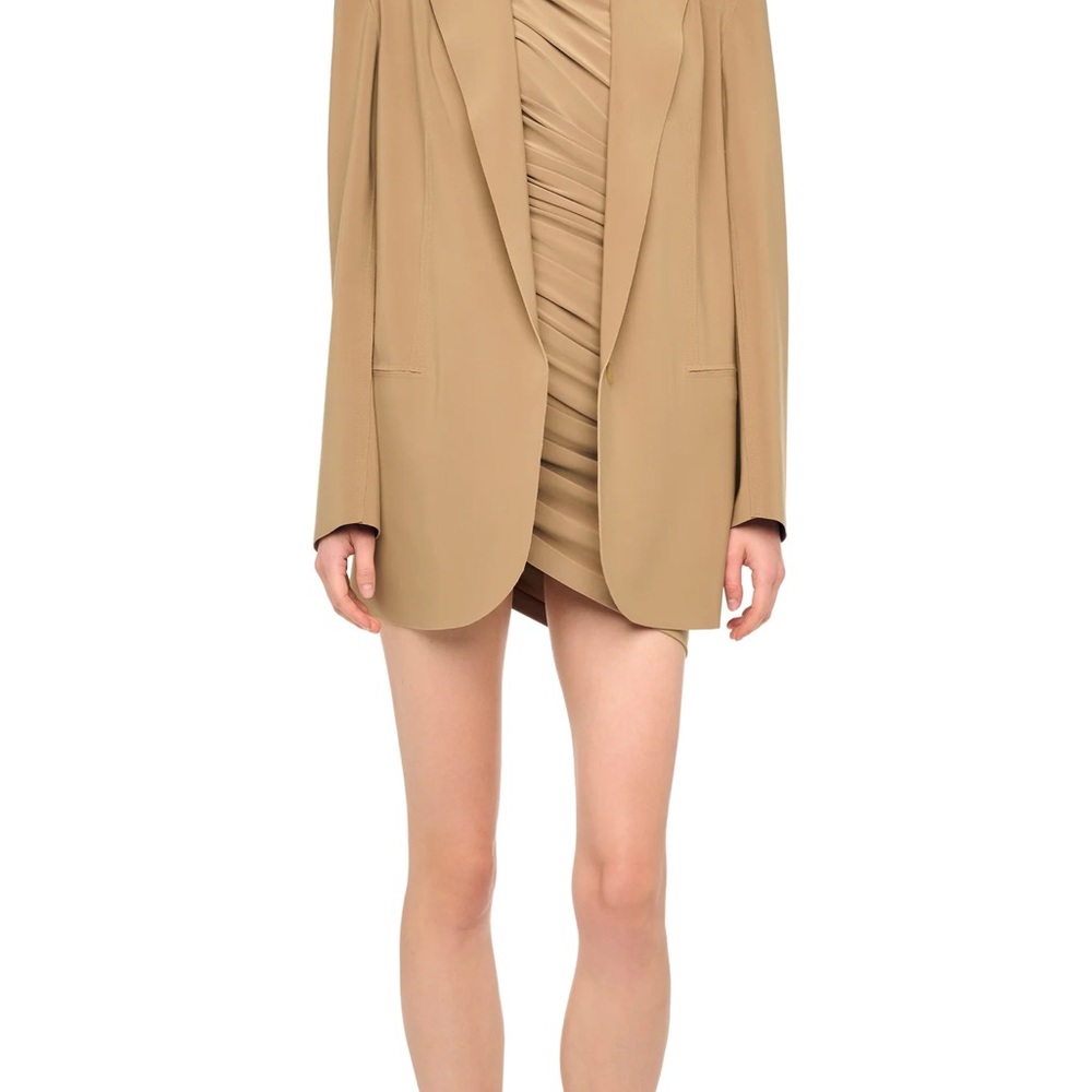 Norma Kamali Single Breasted Straight Fit Jacket in Cobalt - Picture 12 of 14